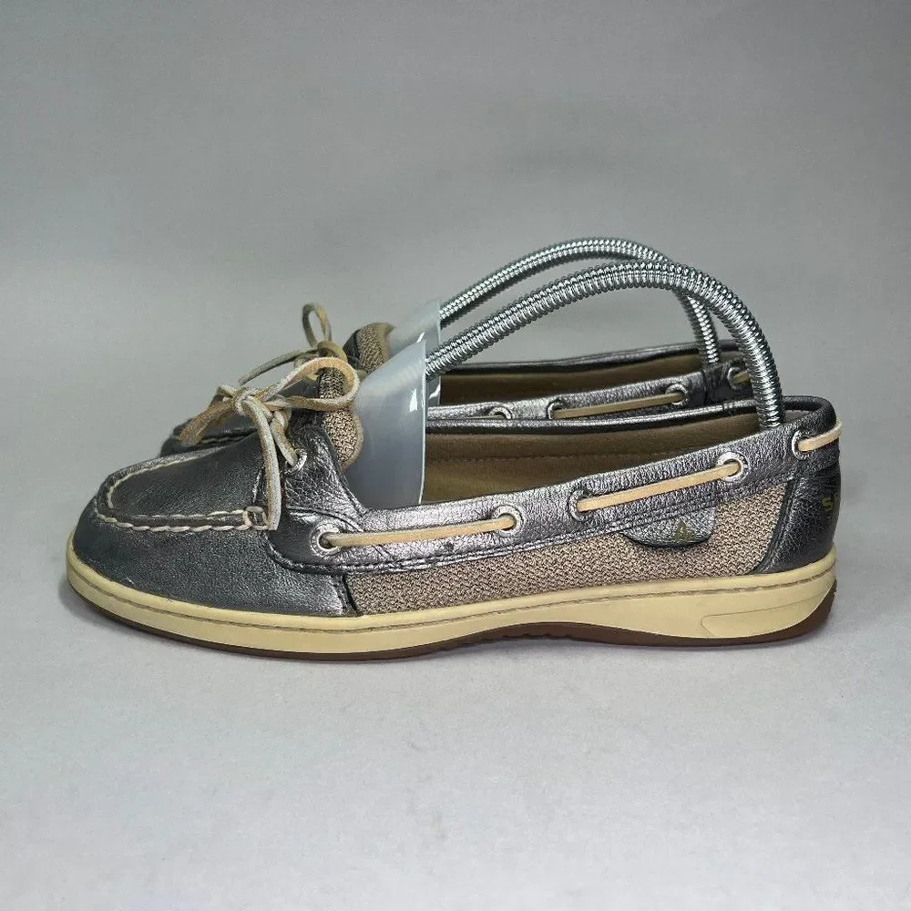 Sperry Women's Size 8.5 Top‎ Sider Silver Boat Shoes - Picture 4 of 10